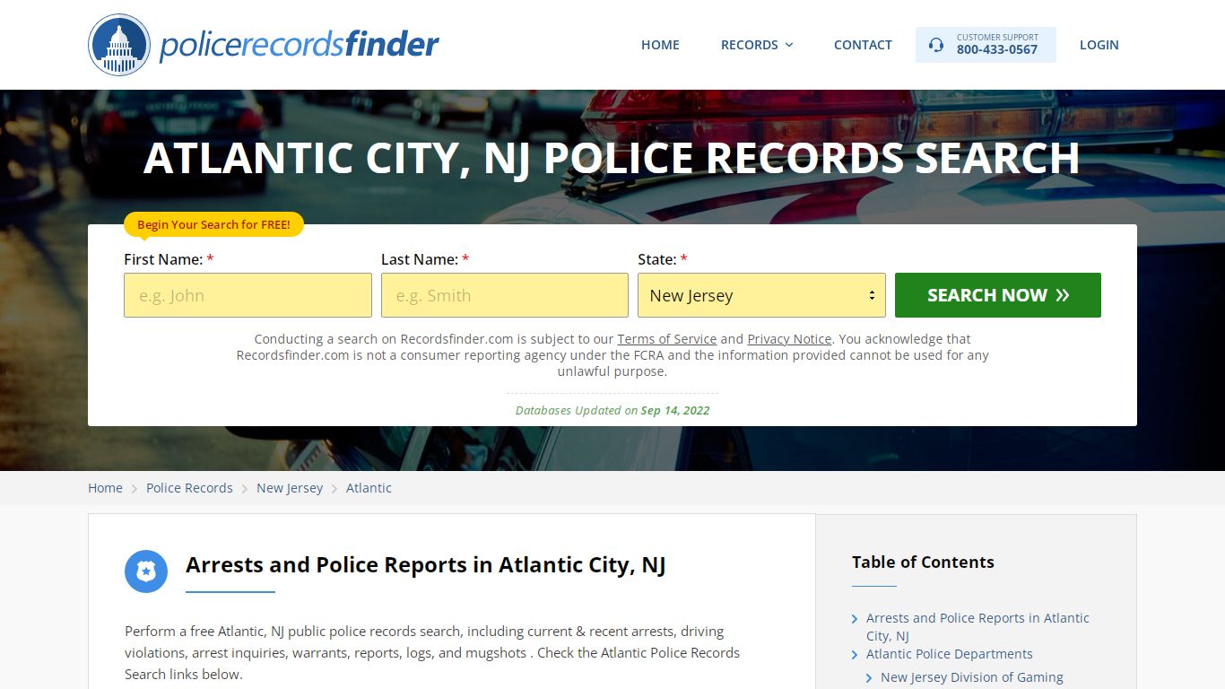 ATLANTIC CITY, NJ POLICE RECORDS SEARCH - RecordsFinder