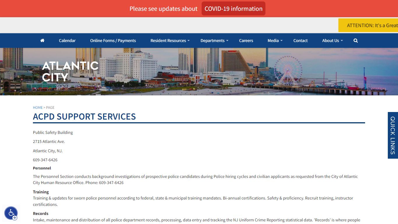 The Official Website of City of Atlantic City, NJ - ACPD Support Services