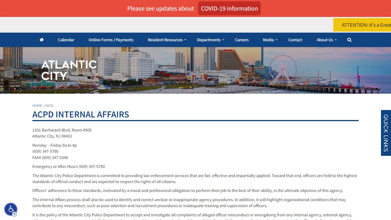 The Official Website of City of Atlantic City, NJ - ACPD Internal Affairs